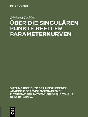 cover image of Über die singulären Punkte reeller Parameterkurven